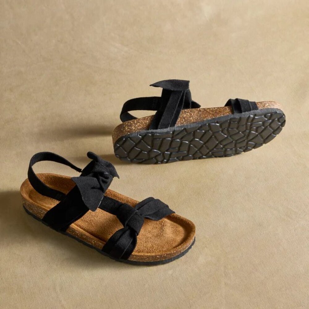 Sundance Tigerlily Sandals 110410 Leather Suede in Black size 37 EU NWT $118+